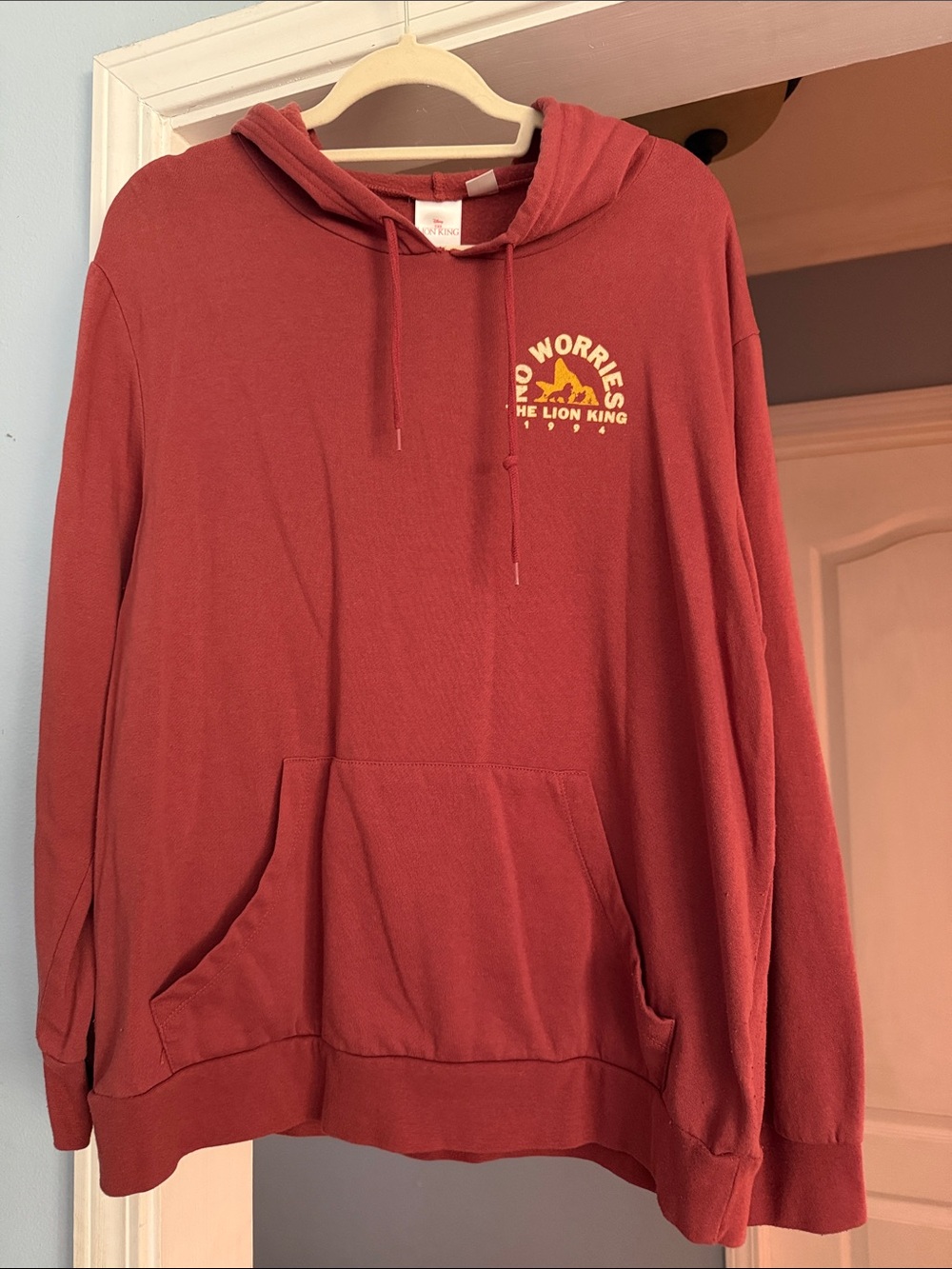 Disney The Lion King Hoodie in Brick Red with Yellow Graphic